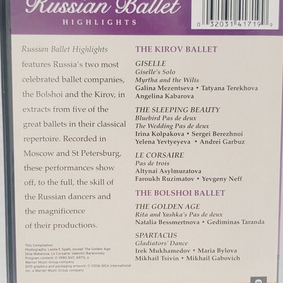 Russian Ballet Highlights DVD Bolshoi Kirov Mukhamedov Besmertnova Mezentseva - Picture 3 of 8